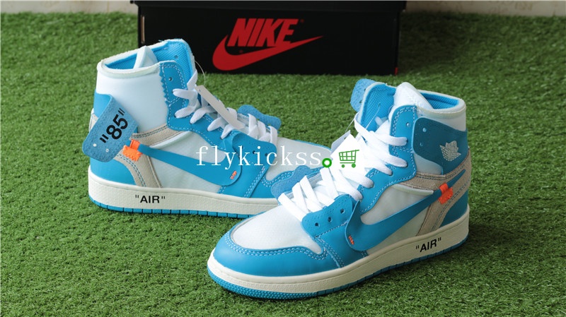 Off White x Nike Air Jordan 1 UNC Powder Blue GS